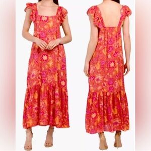 House of Harlow 1960 Revolve Flutter Sleeve Floral Midi Dress